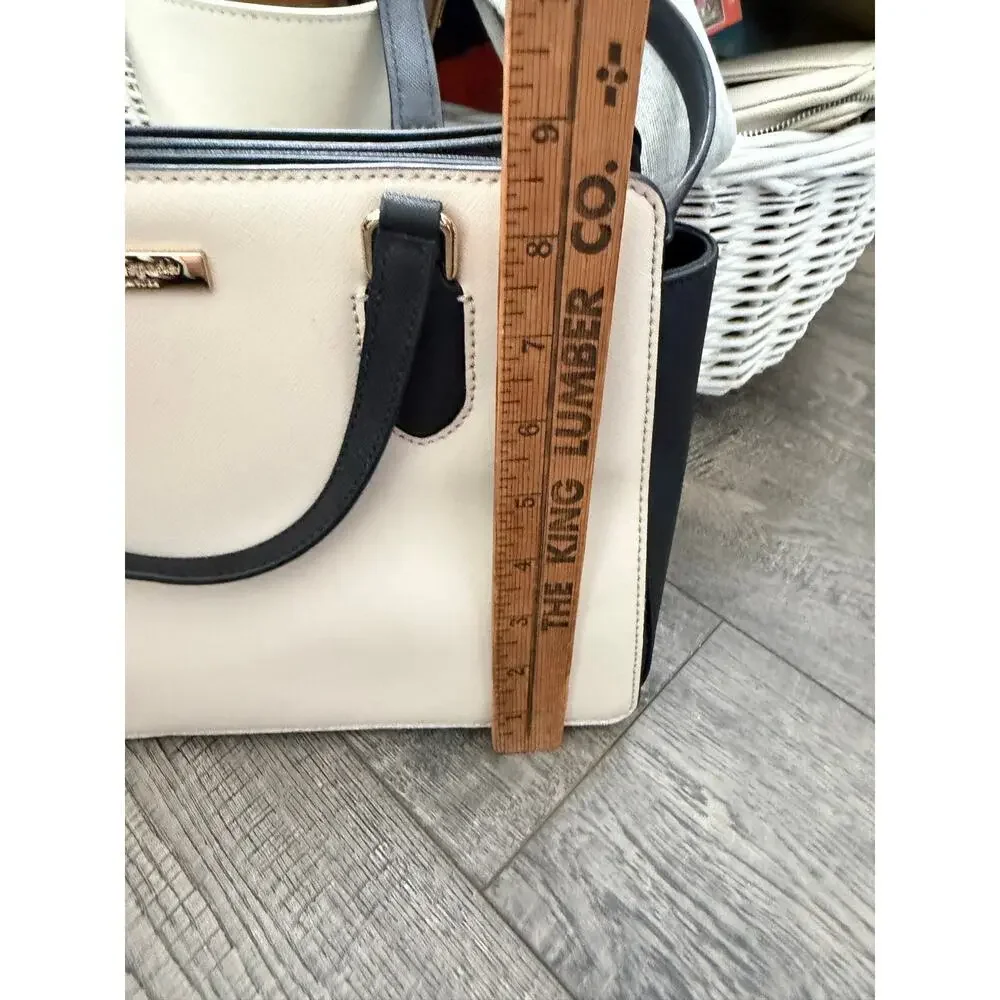 Kate Spade Crossbody Bag Black Ivory Laurel Way Reese Satchel Leather